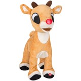 Peluche de Noël musical Rudolph le petit renne au nez rouge animé dansant en , brun, 14 po Front_Angled_Right
