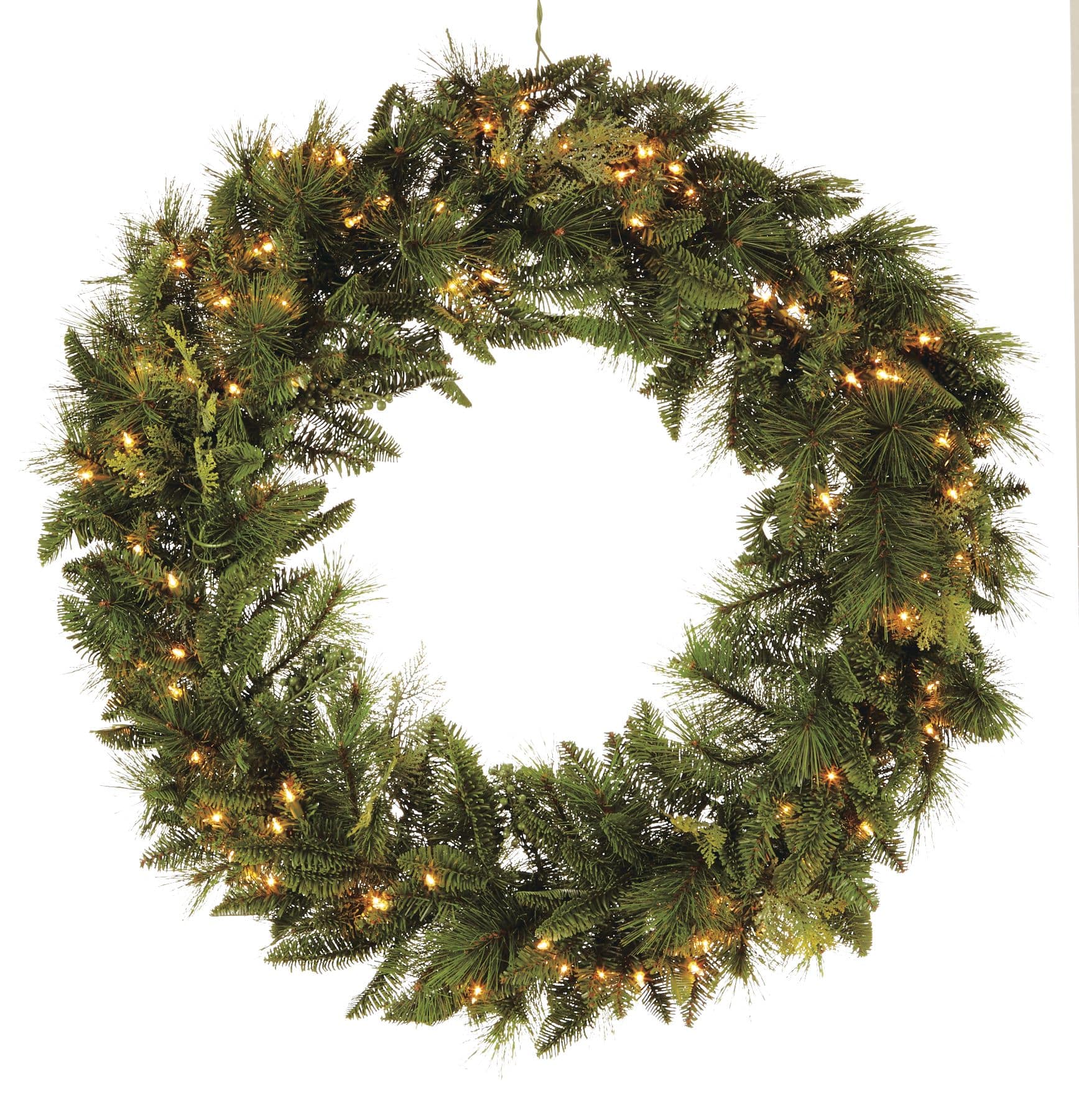 NOMA Deluxe Pre-Lit Christmas Decoration Artificial Incandescent Wreath ...