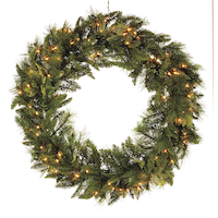 Couronne illuminée de luxe NOMA, 36 po Front_Flat