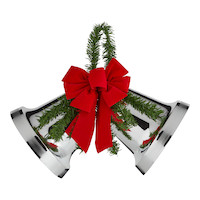 For Living Christmas Decoration Bells, Assorted Colours, 9 1/2-in, 2-pk Front_Flat