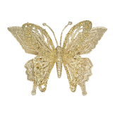 CANVAS Gold Collection Glittering Two-Tone Butterfly Clip Christmas Ornament, 5-in Front_Flat
