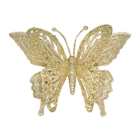 CANVAS Gold Collection Glittering Two-Tone Butterfly Clip Christmas Ornament, 5-in