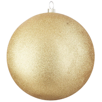 For Living Shatterproof Glittering Decoration Ball Christmas Ornament, Large, Gold, 300-mm Front_Flat