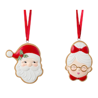 Visage père Noël et mère Noël en pain d'épice CANVAS, paq. 2 Front_Flat