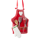 CANVAS Santa's Workshop Collection Mrs. Claus Apron Ornament, 3.9-in Front_Flat