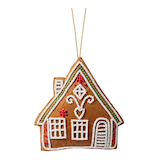 Ornement maison en pain d'épice perlé CANVAS père Noël Front_Flat