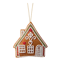 Ornement maison en pain d'épice perlé CANVAS père Noël Front_Flat