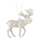 CANVAS White Christmas Collection Moose Ornament, White, 4.8-in Front_Flat