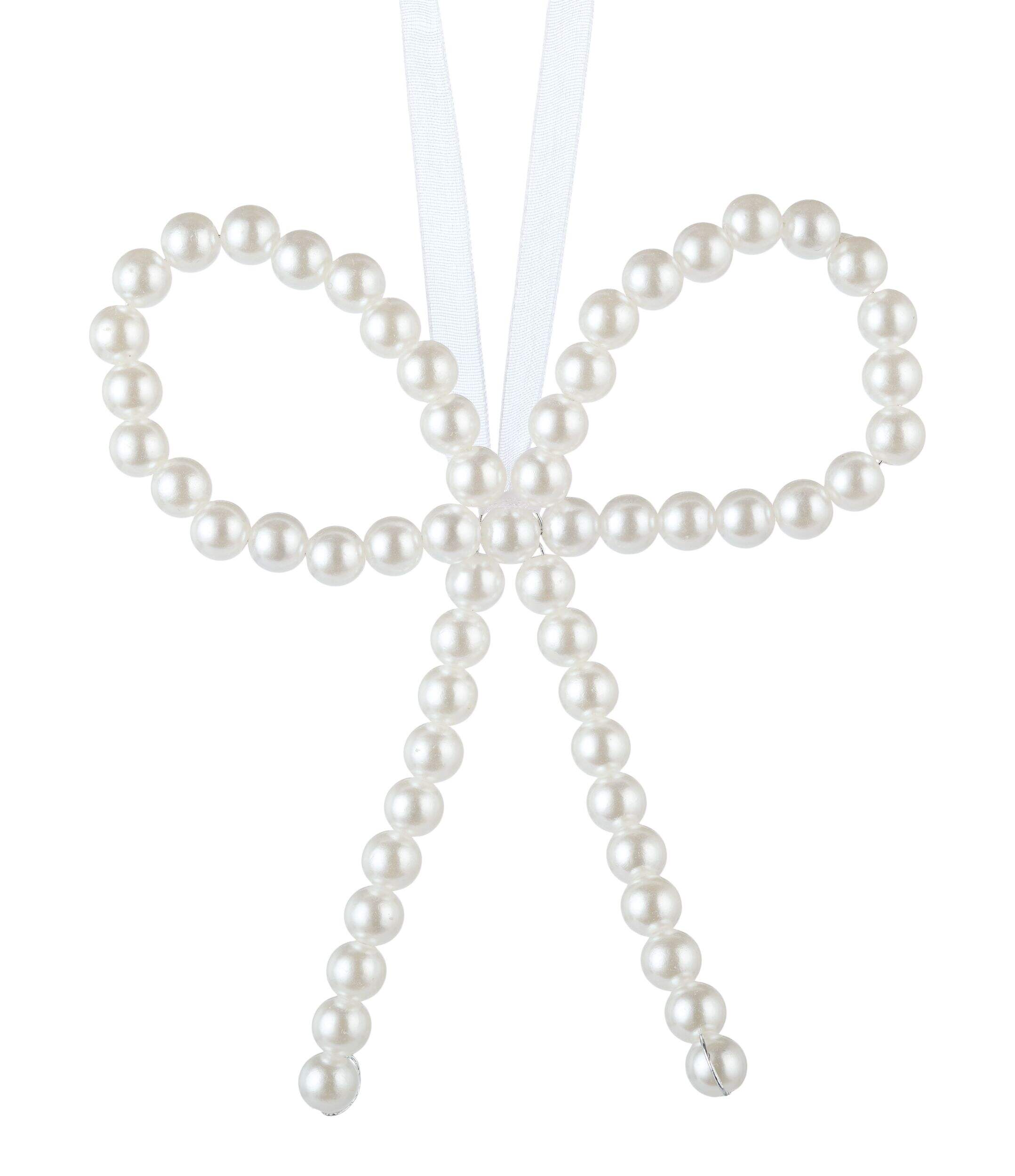 Ornement boucle en perle CANVAS, blanc Front_Flat