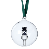 CANVAS White Christmas Collection Clear Glass Ball with Snowman, 3-in Front_Flat
