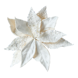 Poinsettia en tissu à pince avec perles CANVAS Front_Flat