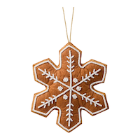 CANVAS White Christmas Collection Fabric Snowflake with Beads Ornament, 5.1-in Front_Flat