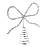 CANVAS Holiday Homecoming Collection Sparkle Bow Tree Topper, 9-in Front_Angled_Right