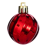 For Living Shatterproof Decoration Ball Christmas Ornament Set, Red, 38-mm,16-pc Front_Flat