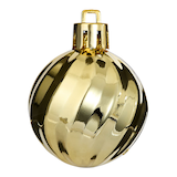 For Living Shatterproof Decoration Ball Christmas Ornament Set, Gold, 38-mm, 16-pc Front_Flat