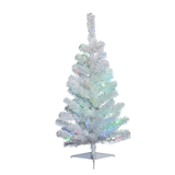 NOMA - Sapin de Noël synthétique illuminé à DEL multicolore, blanc, 3 pi Front_Elevated