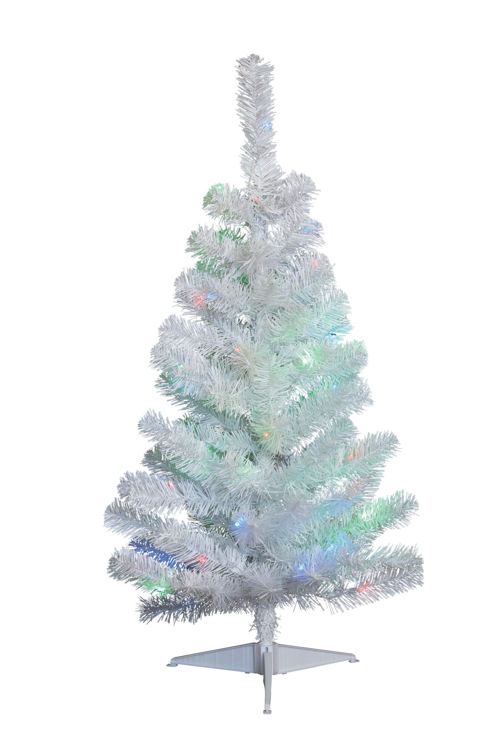 NOMA - Sapin de Noël synthétique illuminé à DEL multicolore, blanc, 3 pi Front_Elevated