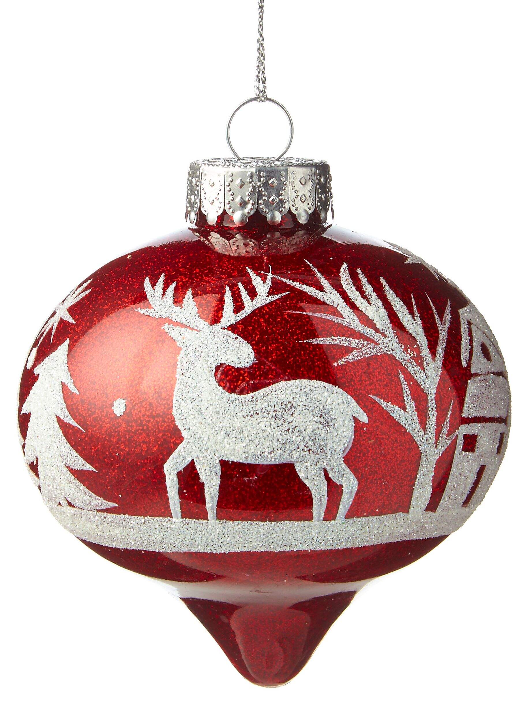 CANVAS Red Collection Glitter Scene Ball Ornament, Assorted Front_Flat