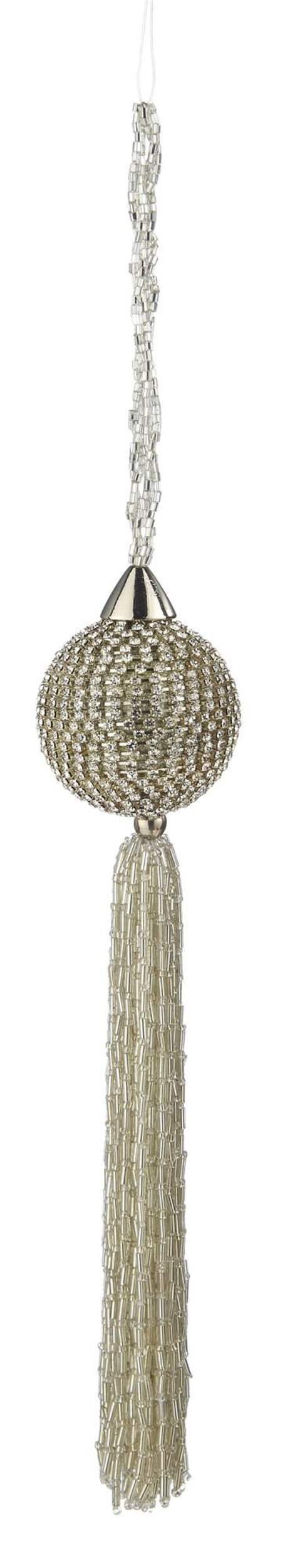 CANVAS Collection Argent - Pompon de Noël en perles en verre, argenté Front_Flat