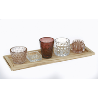CANVAS Glass Candle Holder with Tray, Small Front_Angled_Right