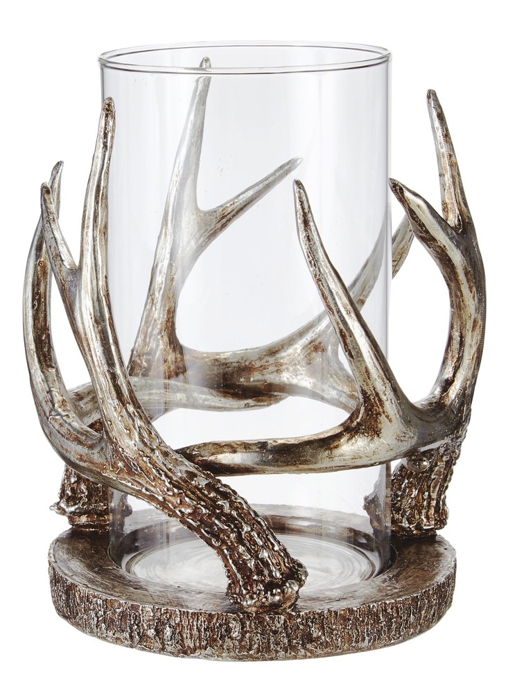 CANVAS Antler Dome HandSculpted Christmas Decoration Candle Holder, 10