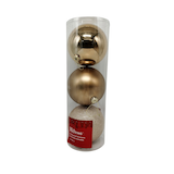 For Living Shatterproof Decoration Ball Christmas Ornament Set, Gold, 6-in, 3-pc Front_Angled_Left