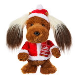 Décoration de Noël animée musicale dansante chien en peluche, brun, 13 po Front_Flat