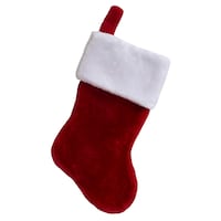 Décoration de Noël bas de Noël en peluche de luxe For Living, 18 po