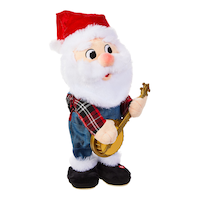 Gemmy Christmas Animated Banjo Santa Décor, 8 5/8-in