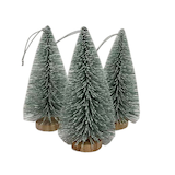 CANVAS White Collection Decoration Bottle Brush Tree Christmas Ornament Set, 6-in Front_Flat