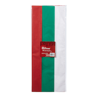 For Living Christmas Decoration Tissue Gift Wrap, Red/Green/White, 50-pc Front_Flat