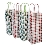 For Living Paper Christmas Decoration Bottle Bags, 4-pk Front_Three_Fourths_Angled_Right