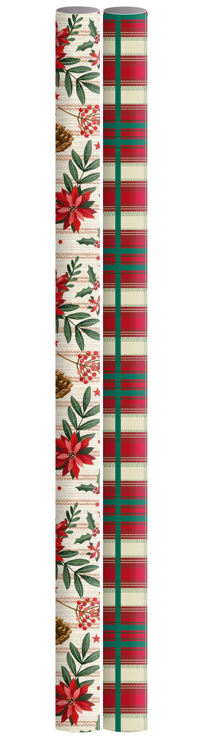 For Living Traditional Christmas Gift Wrap, 150-sq.ft., 2-pc Front_Flat