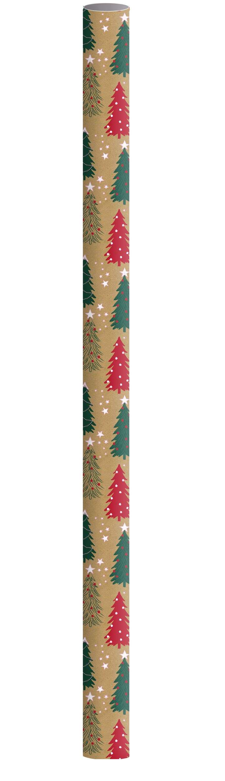 For Living Heavy-Weight Kraft Christmas Wrapping Paper Roll, Trees, 200-sq.ft. Front_Elevated