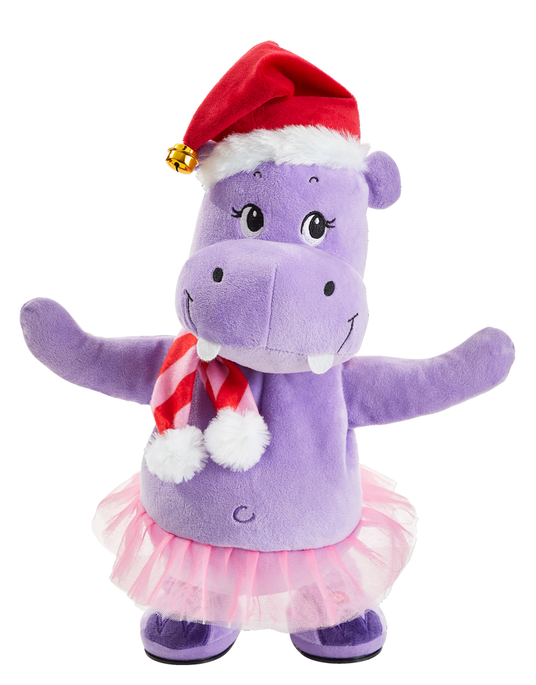 singing christmas hippo plush