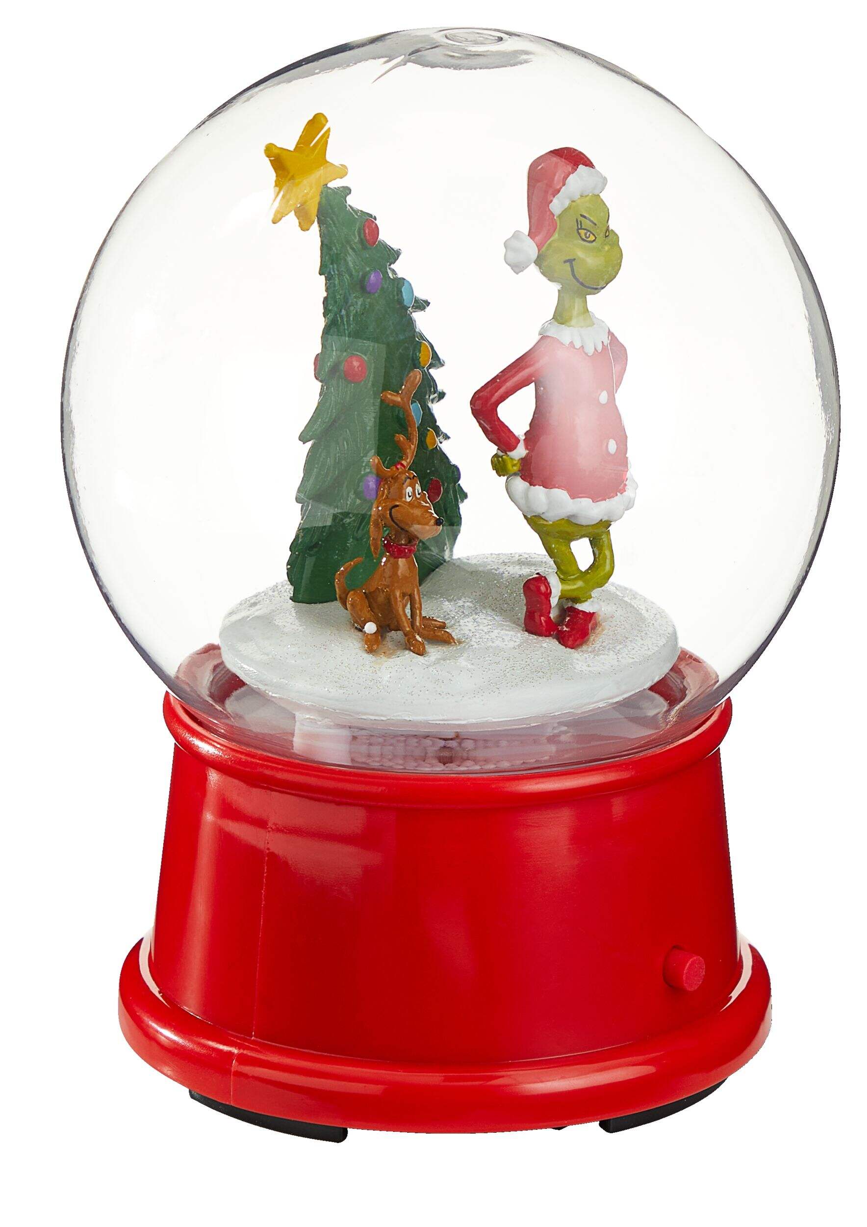 Battery-Operated Grinch Snow Globe, 6.2-in Tall Front_Angled_Right