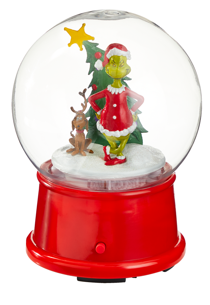 The grinch figures snowglobe town green