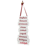 CANVAS - Décoration de Noël Signe à suspendre avec les noms des rennes du Père Noël Front_Angled_Left