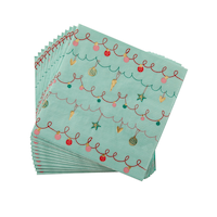 Sophistiplate Square Paper Disposable Lunch Napkins, Mint, 6.5-in, 16-pk, 2-ply, for Christmas Overhead_Flat