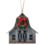 CANVAS Canadian Christmas Galvanized Barn Christmas Ornament, Metal, 3 1/2-in Front_Flat
