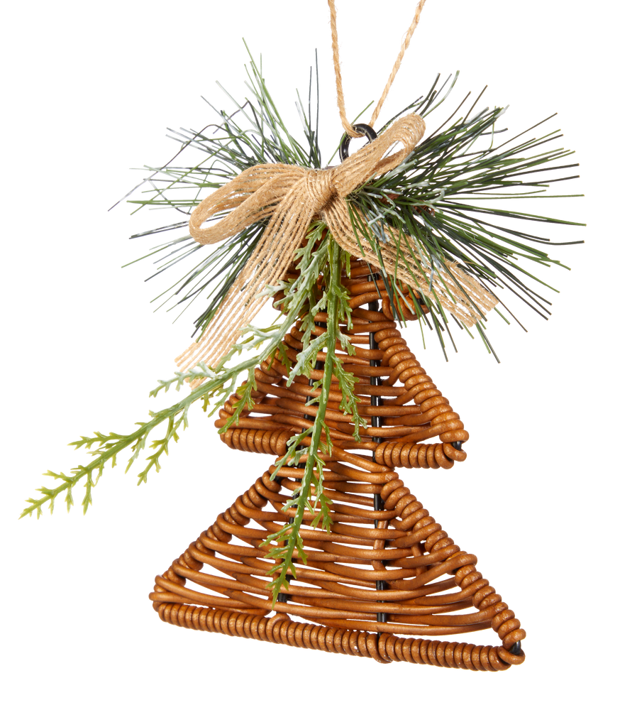 CANVAS White Collection Wicker Tree Ornament, 5in Canadian Tire