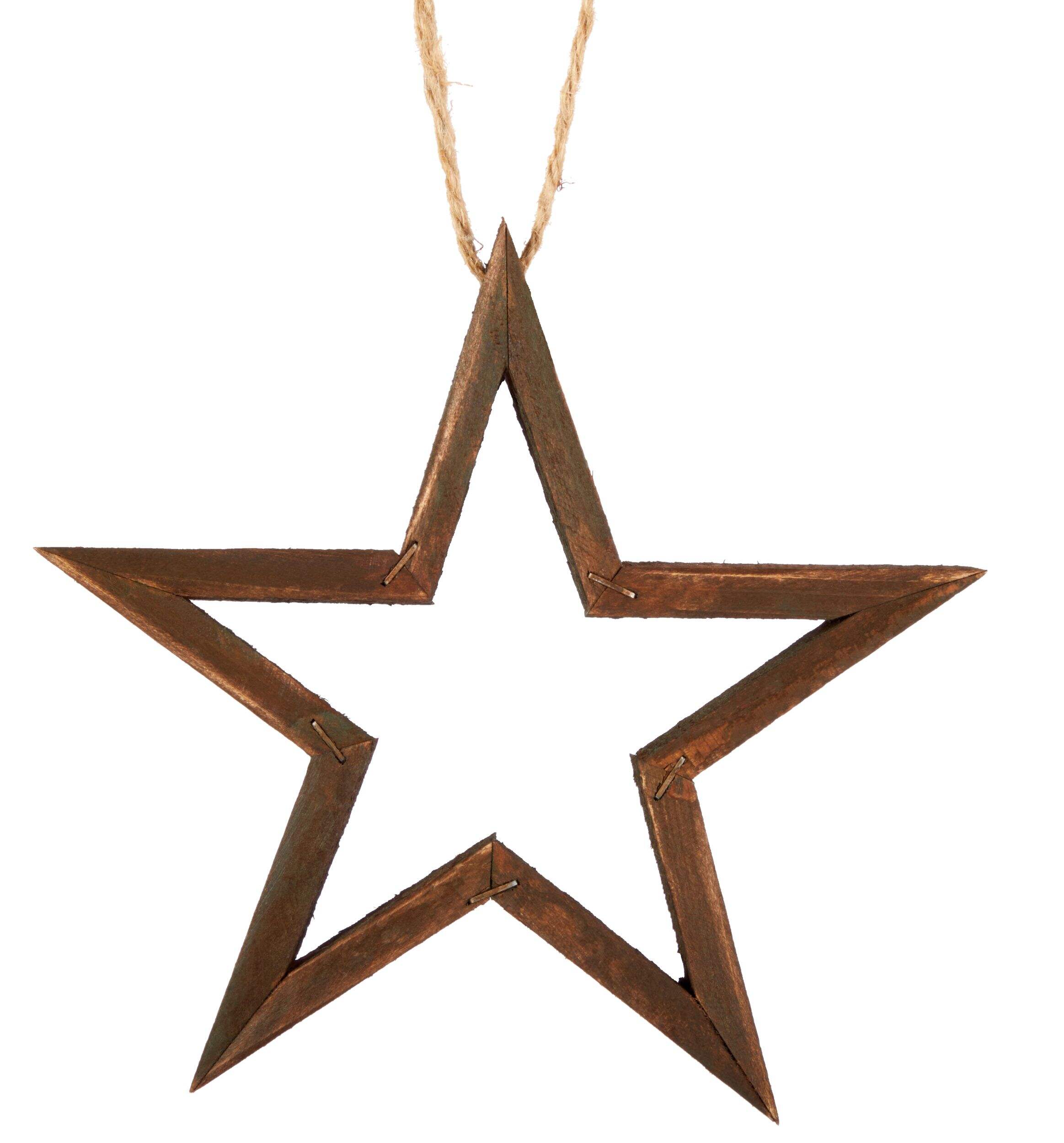 CANVAS Countryside Christmas Wood Star Ornament, 8-in Front_Flat