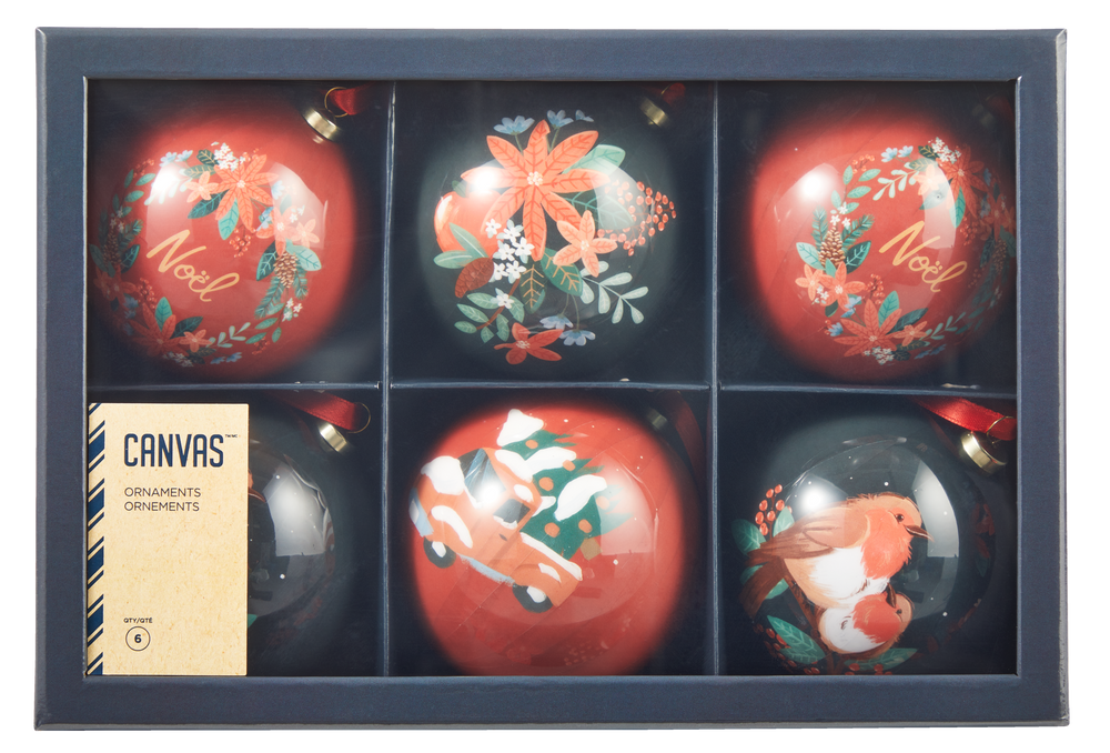 CANVAS Countryside Collection Gift Christmas Ornament Set, 3 1/10in, 6