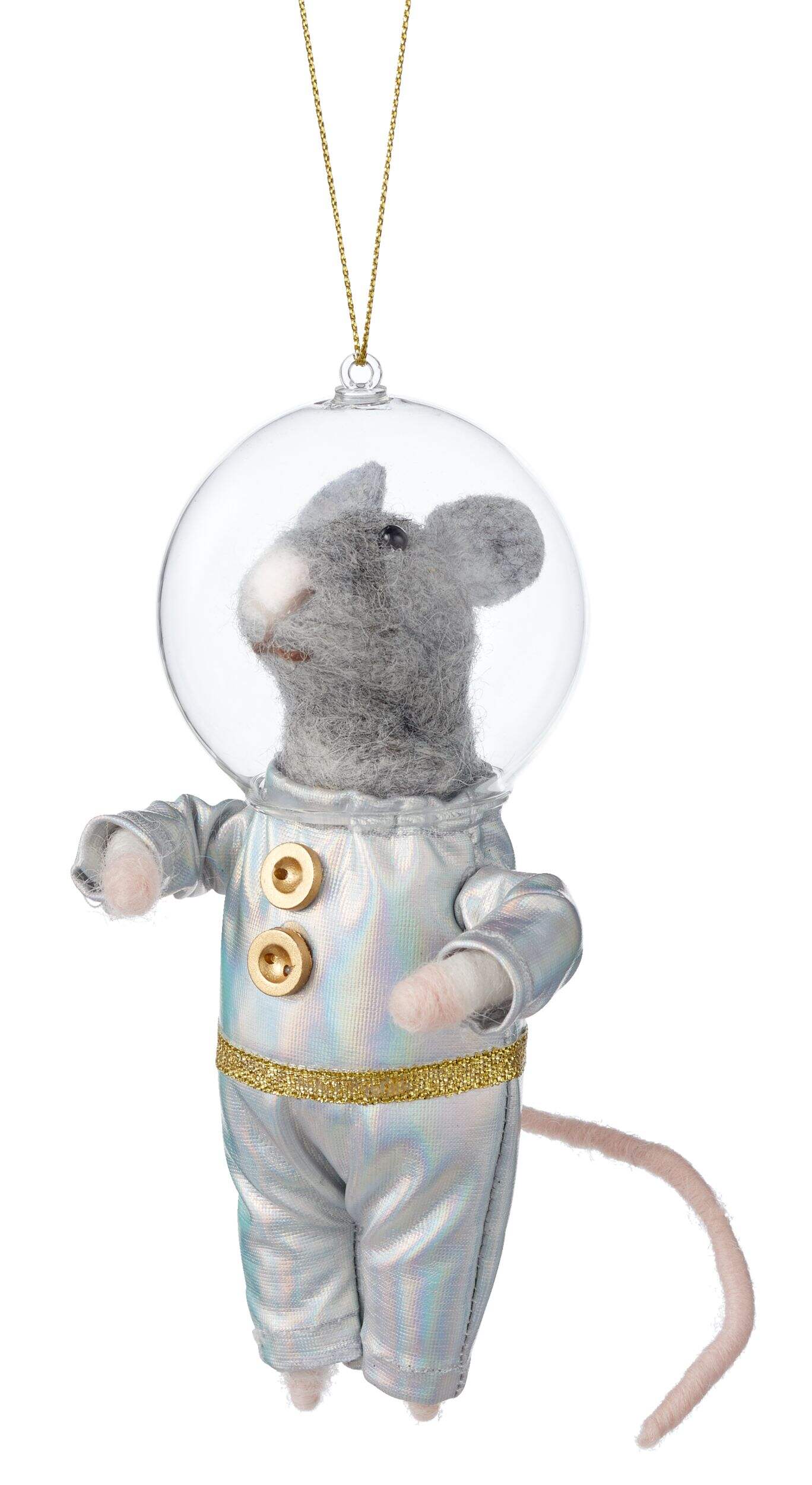 CANVAS Brights Collection Astronaut Mouse Christmas Felt Ornament, 6-in Front_Three_Fourths_Angled_Left