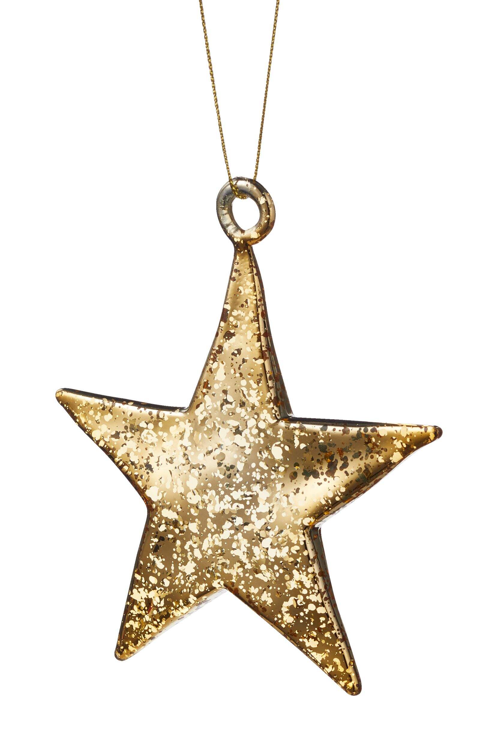 CANVAS Gold Collection Decoration Flat Foiled Star Christmas Ornament, 4-in Front_Angled_Left