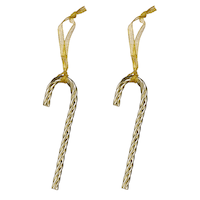 CANVAS Gold Collection Decoration Candy Cane Christmas Ornament Set, 5-in, 2-pk