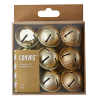 CANVAS Gold Collection Jingle Bells, 1.5-in, 9-pk