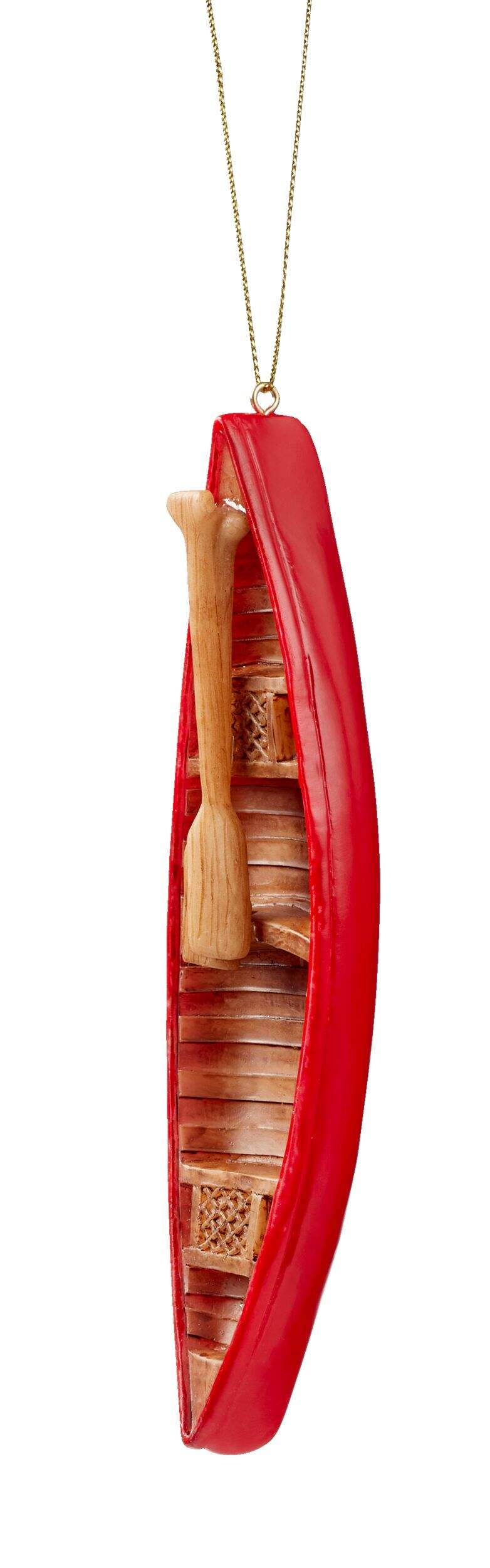 Décoration en forme de canot en résine CANVAS Collection rouge, 6,5 po Front_Angled_Left
