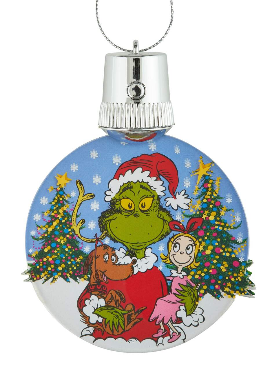 Hallmark Dr. Seuss How the Grinch Stole Christmas! Grinch with Present  Christmas Ornament