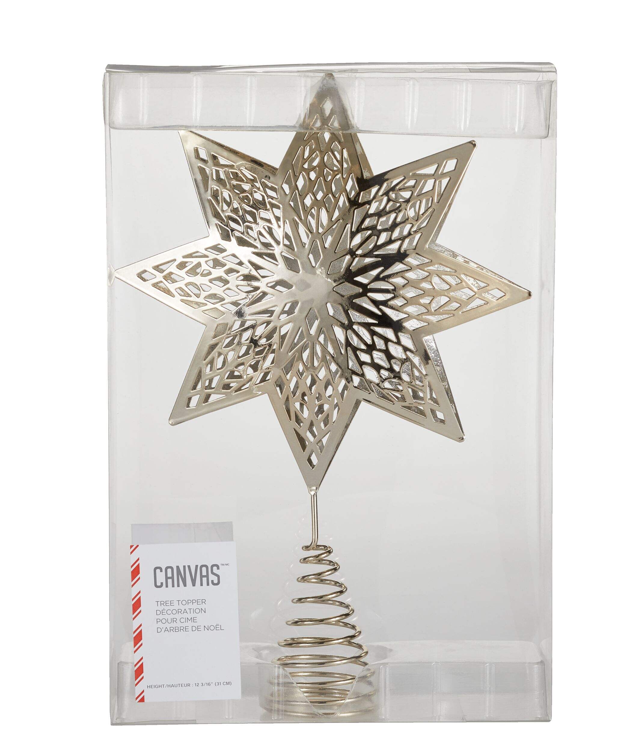 CANVAS Gold Metal Die Cut Star Tree Topper Canadian Tire